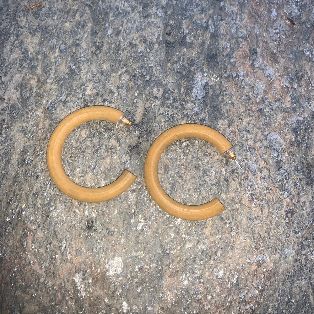 Wooden Hoop Earrings